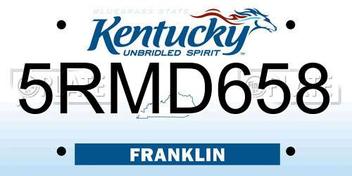 5RMD658 Kentucky License Plate