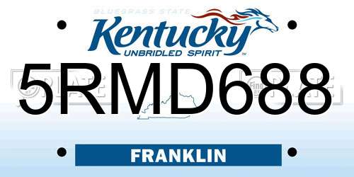 5RMD688 Kentucky License Plate