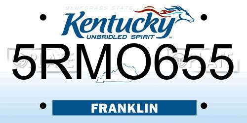 5RMO655 Kentucky License Plate