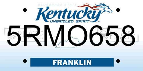 5RMO658 Kentucky License Plate