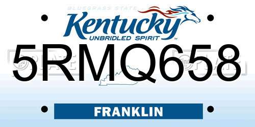 5RMQ658 Kentucky License Plate
