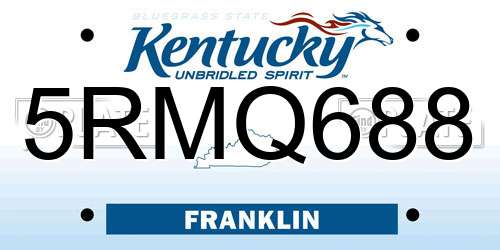 5RMQ688 Kentucky License Plate