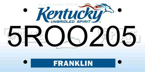 5ROO205 Kentucky License Plate