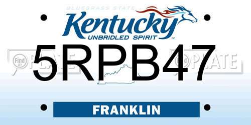 5RPB47 Kentucky License Plate