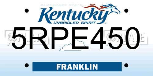 5RPE450 Kentucky License Plate