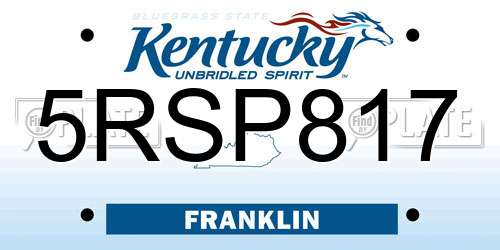 5RSP817 Kentucky License Plate