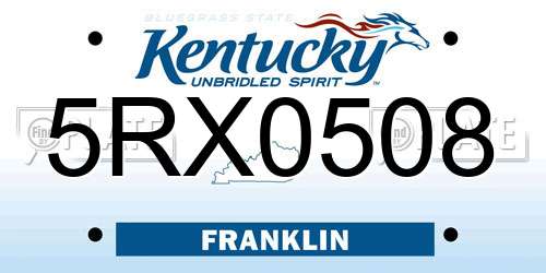 5RX0508 Kentucky License Plate