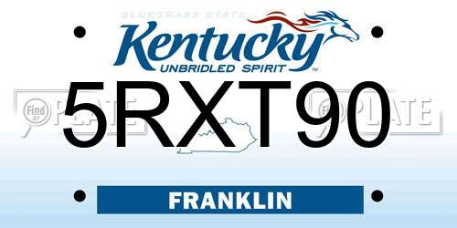 5RXT90 Kentucky License Plate