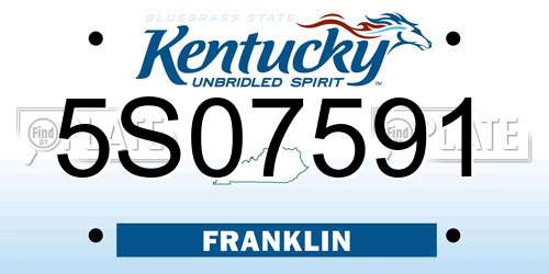 5S07591 Kentucky License Plate
