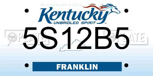 5S12B5 Kentucky License Plate