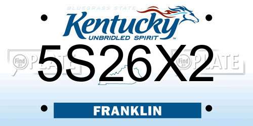 5S26X2 Kentucky License Plate