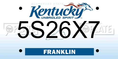 5S26X7 Kentucky License Plate