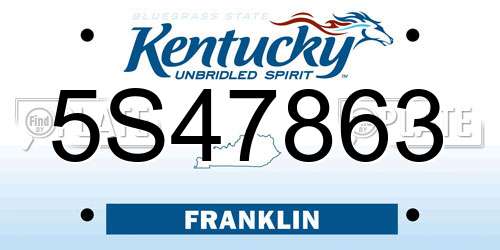 5S47863 Kentucky License Plate