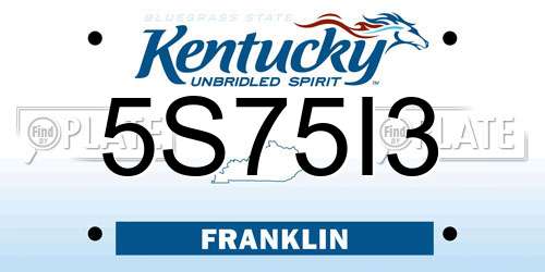 5S75I3 Kentucky License Plate