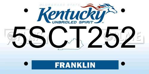 5SCT252 Kentucky License Plate