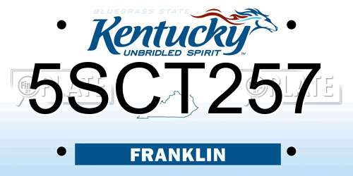 5SCT257 Kentucky License Plate
