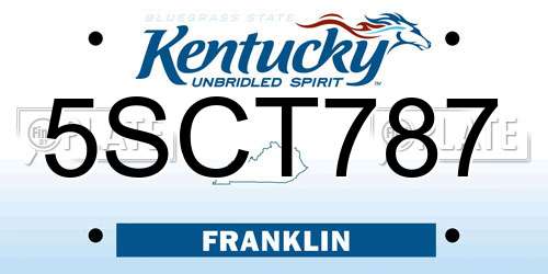5SCT787 Kentucky License Plate