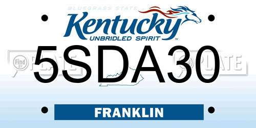 5SDA30 Kentucky License Plate