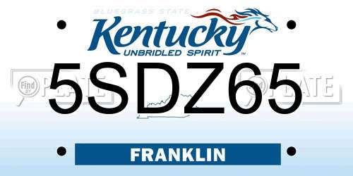 5SDZ65 Kentucky License Plate