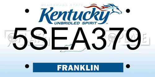 5SEA379 Kentucky License Plate