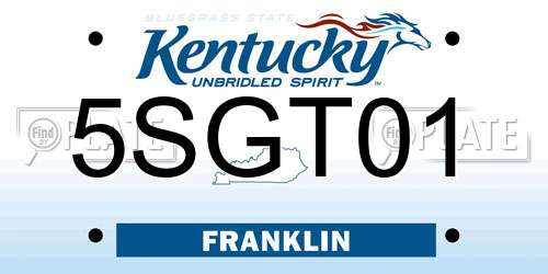 5SGT01 Kentucky License Plate