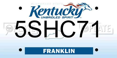 5SHC71 Kentucky License Plate