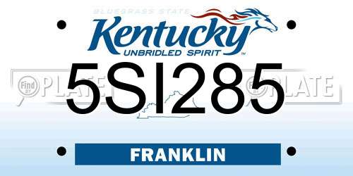 5SI285 Kentucky License Plate