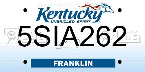 5SIA262 Kentucky License Plate