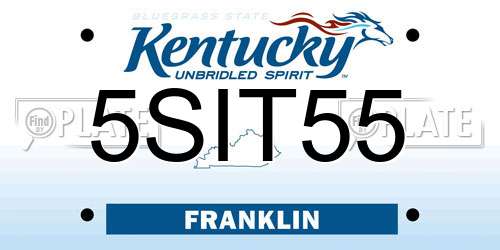 5SIT55 Kentucky License Plate