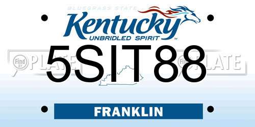 5SIT88 Kentucky License Plate