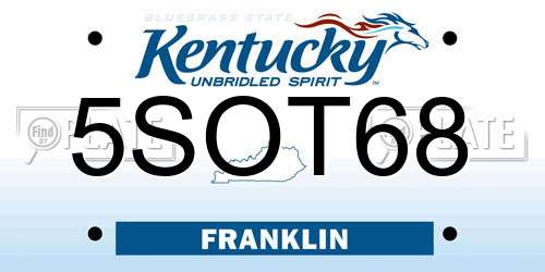 5SOT68 Kentucky License Plate