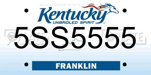 5SS5555 Kentucky License Plate