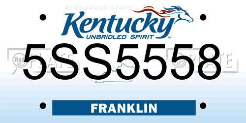 5SS5558 Kentucky License Plate