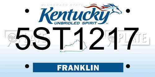5ST1217 Kentucky License Plate