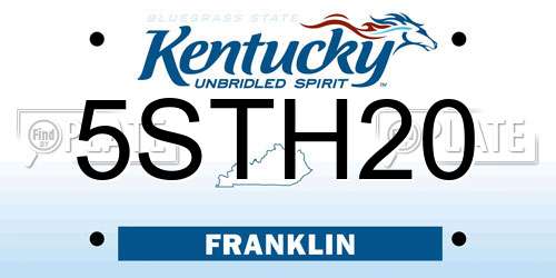 5STH20 Kentucky License Plate