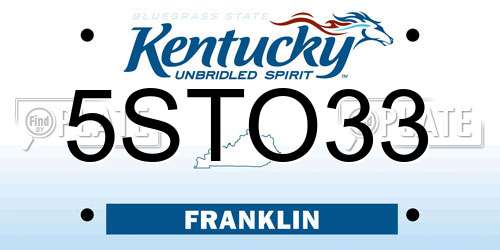 5STO33 Kentucky License Plate