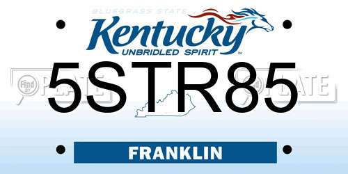 5STR85 Kentucky License Plate