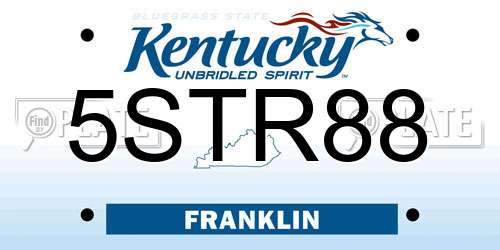 5STR88 Kentucky License Plate