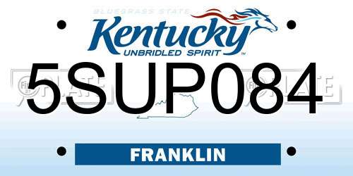 5SUP084 Kentucky License Plate
