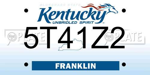 5T41Z2 Kentucky License Plate