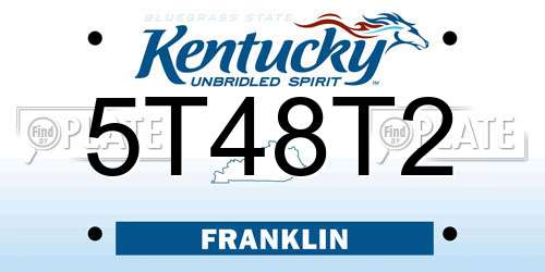 5T48T2 Kentucky License Plate