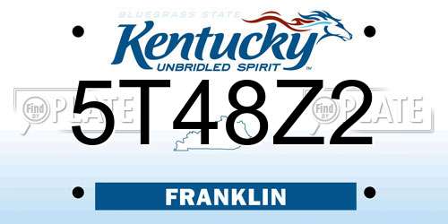 5T48Z2 Kentucky License Plate