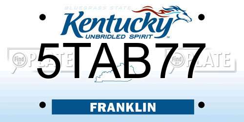5TAB77 Kentucky License Plate