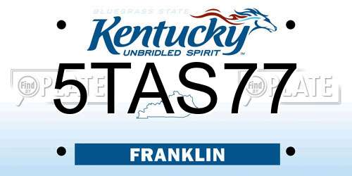 5TAS77 Kentucky License Plate
