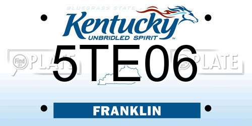 5TE06 Kentucky License Plate