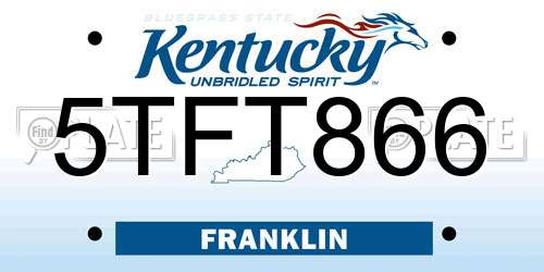 5TFT866 Kentucky License Plate