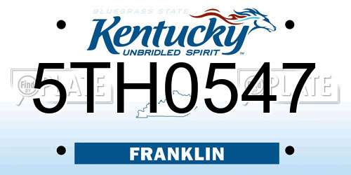 5TH0547 Kentucky License Plate