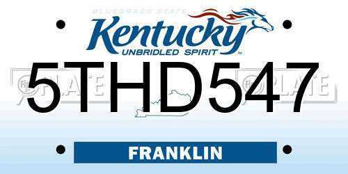 5THD547 Kentucky License Plate