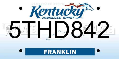 5THD842 Kentucky License Plate