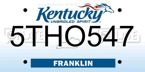 5THO547 Kentucky License Plate